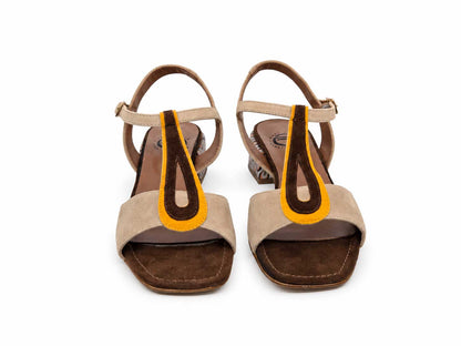 Annalisa Beige T-Bar Sandals