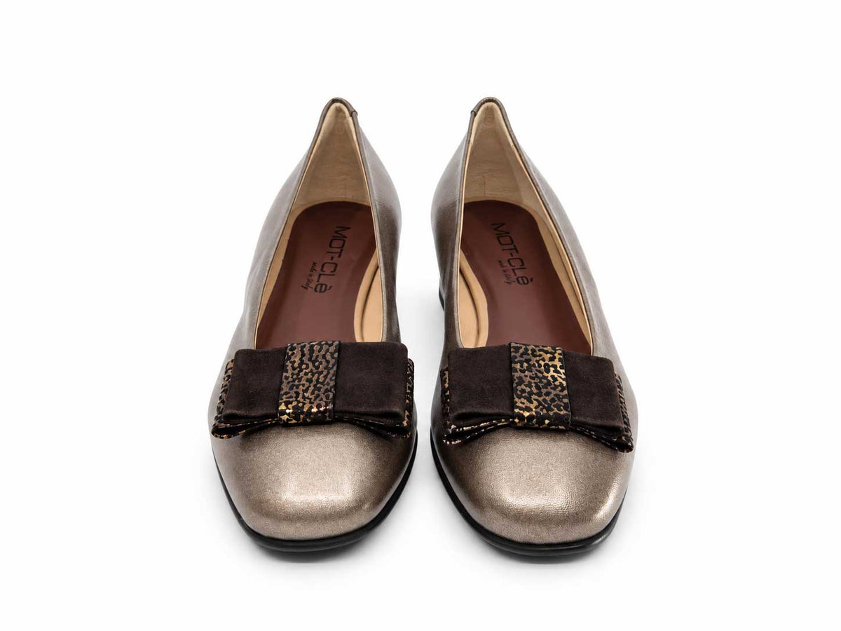 Rosalba Metallic Taupe Court Shoes