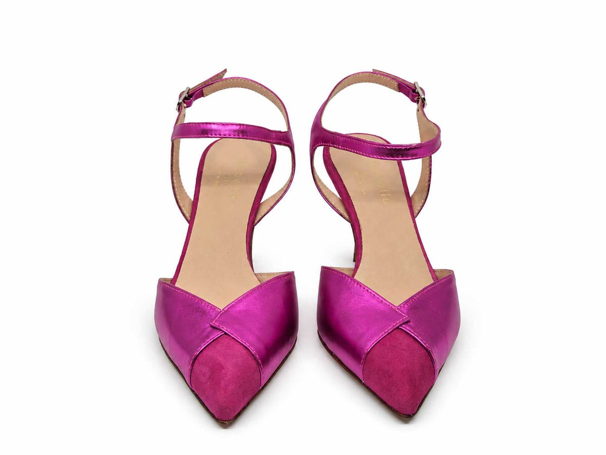 Elettra Fuchsia Slingback Heels