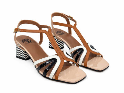 Luisella Tan-Multi T-bar Sandals