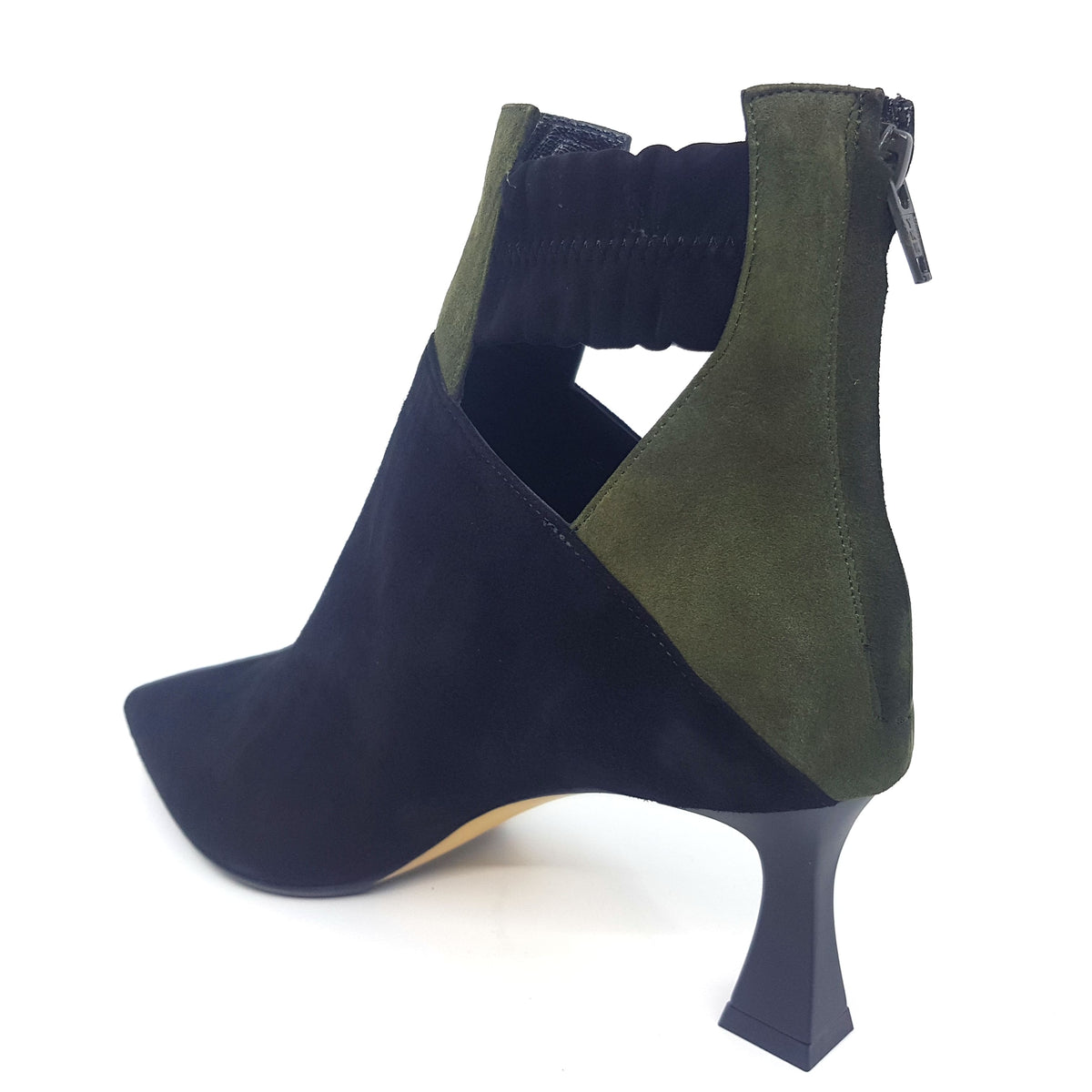 Charlie Black Suede Women's Ankle Boots by Isabelle Paris - side view