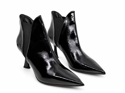 Vivienne Black Patent Ankle Boots