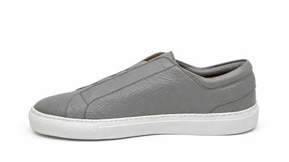 Fabrizio Grey Leather Slip-On Sneakers
