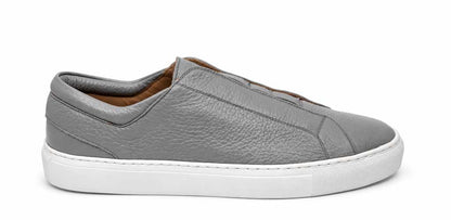 Fabrizio Grey Leather Slip-On Sneakers