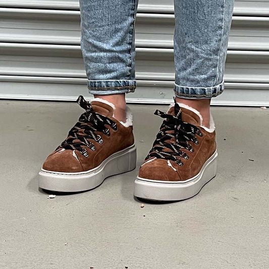 Camel Sheep Wool Women's Sneakers