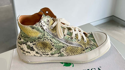 Trish Green Snake Print Women's Sneakers