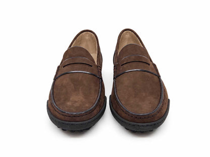 Riccardo Dark Brown Nabuk Leather Loafers