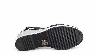 Ginevra Black Wedge Sandals