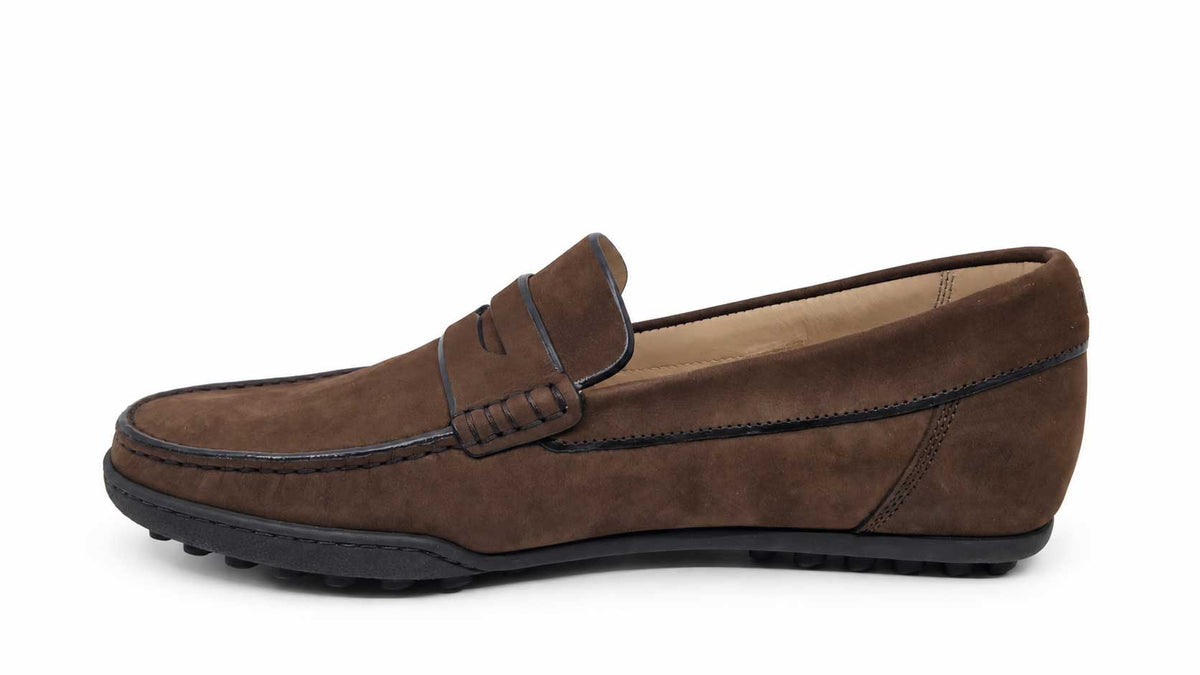 Riccardo Dark Brown Nabuk Leather Loafers