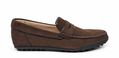 Riccardo Dark Brown Nabuk Leather Loafers