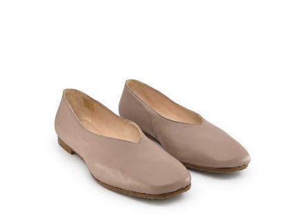 Alba Nude Leather Ballet Flats