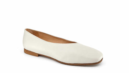 Alba Cream Leather Ballet Flats