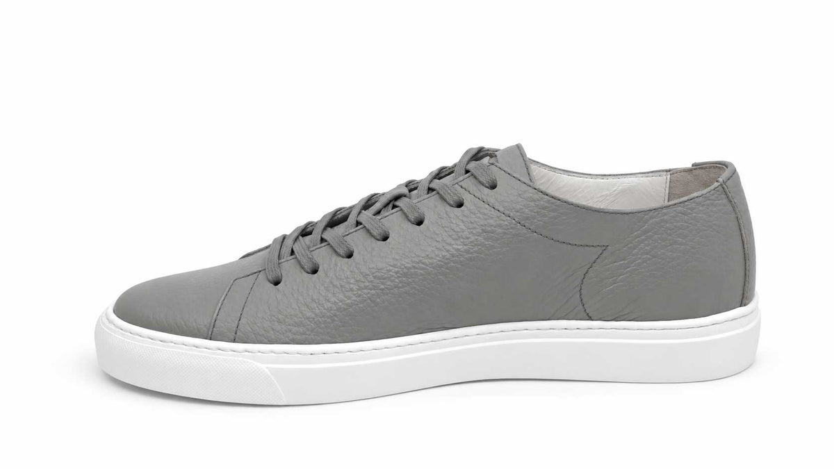 Lorenzo Grey Leather Sneakers