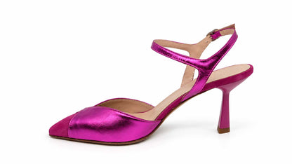 Elettra Fuchsia Slingback Heels