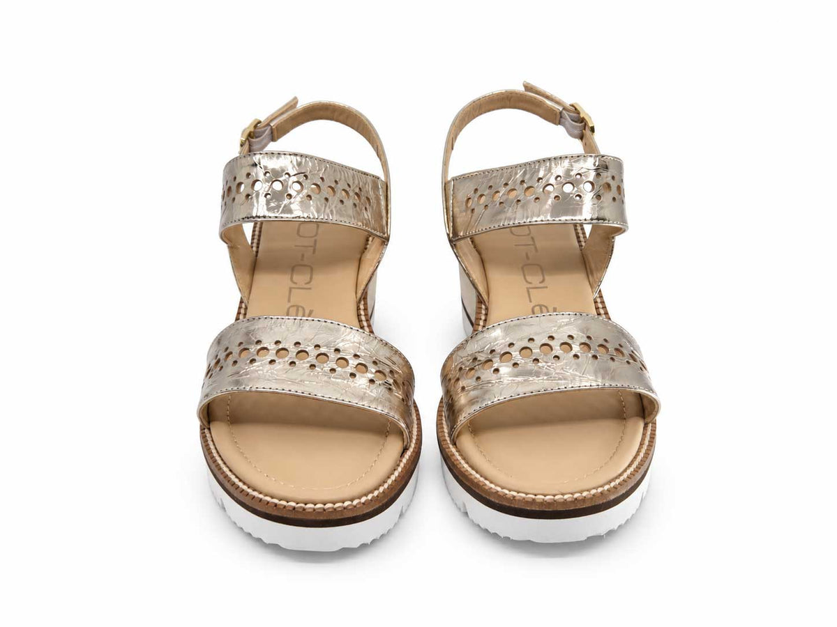 Ornella Champagne Wedge Sandals