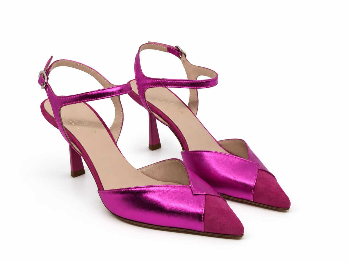 Elettra Fuchsia Slingback Heels