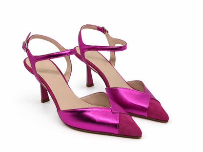 Elettra Fuchsia Slingback Heels