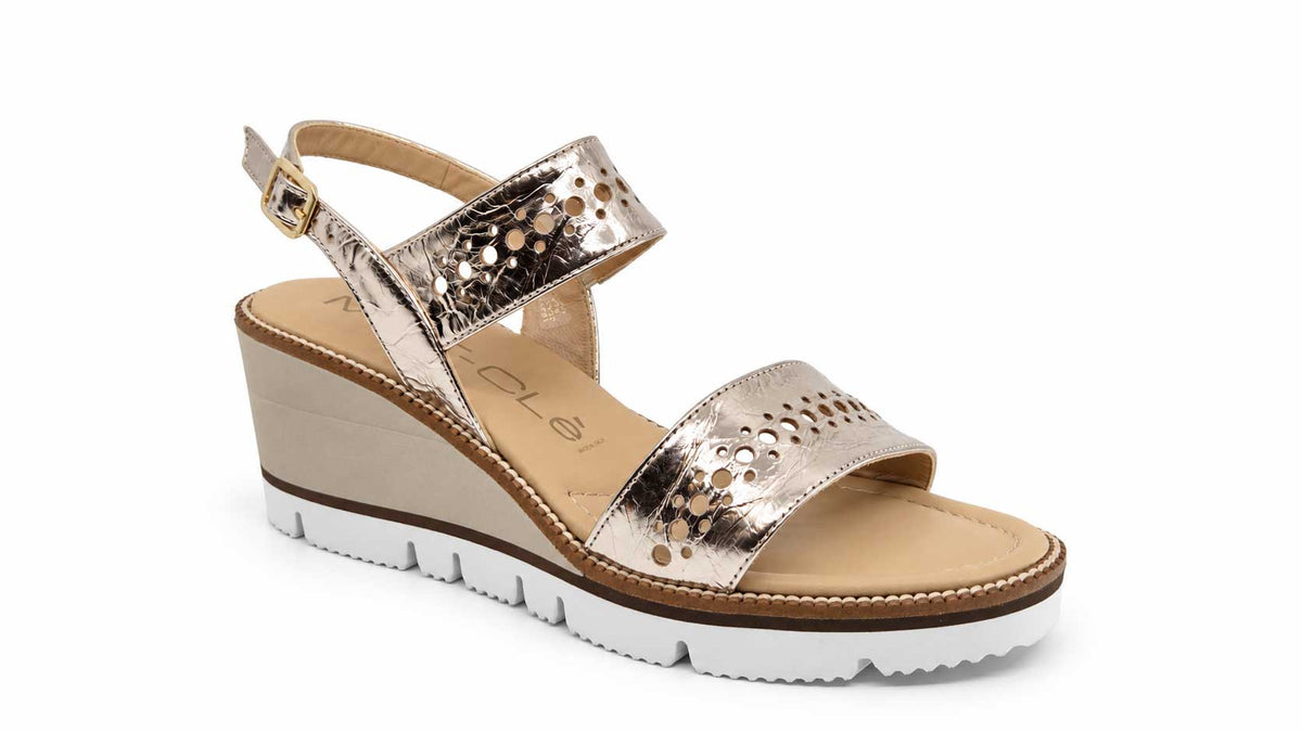 Ornella Champagne Wedge Sandals