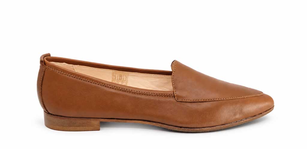 Mia Cognac Leather Loafers