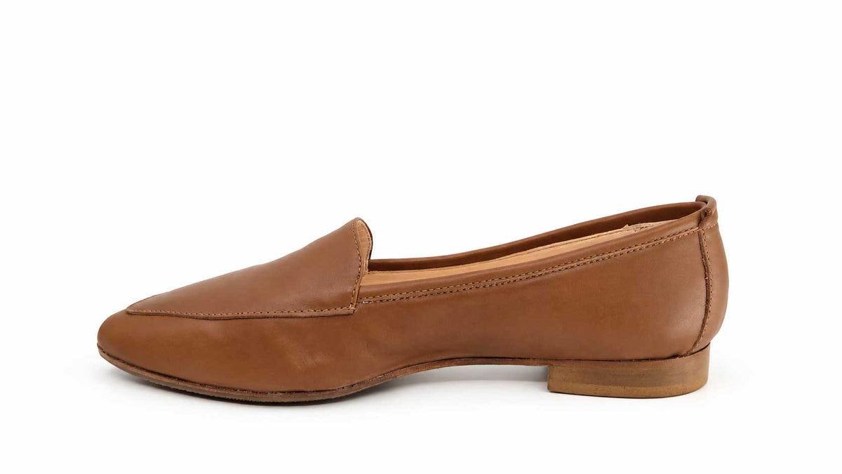 Mia Cognac Leather Loafers