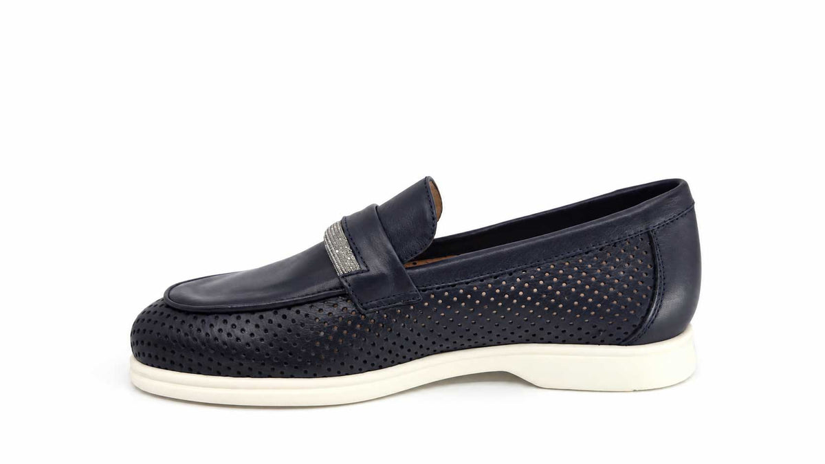 Nerina Navy Italian Loafers