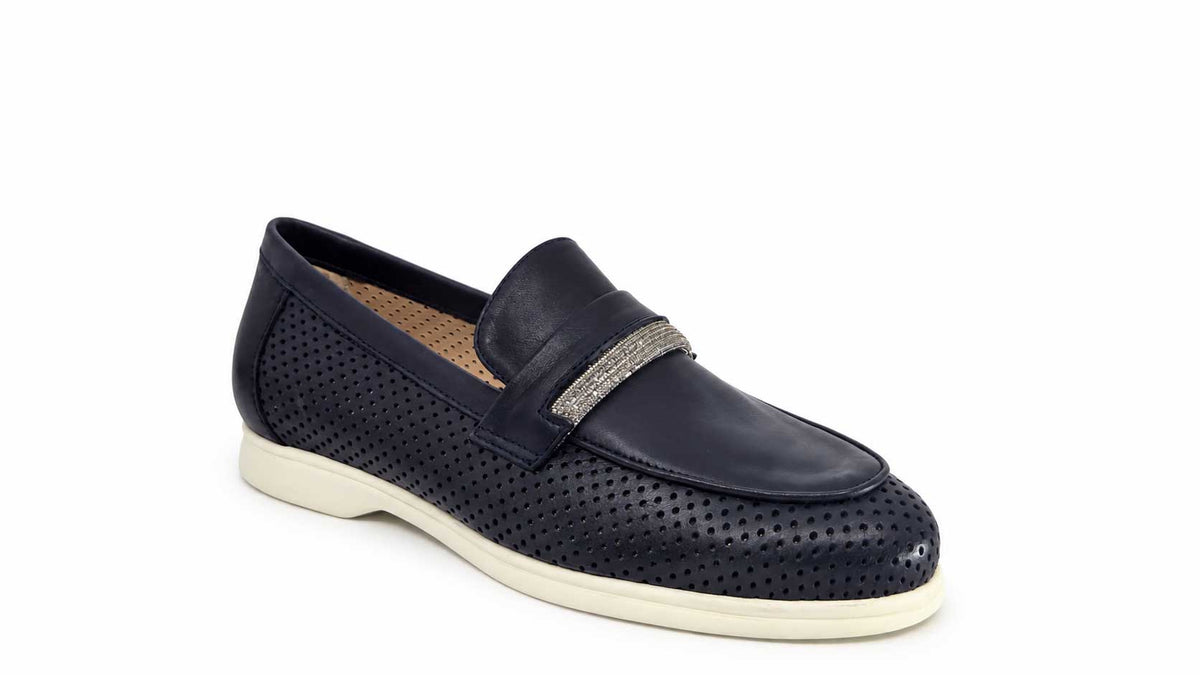 Nerina Navy Italian Loafers