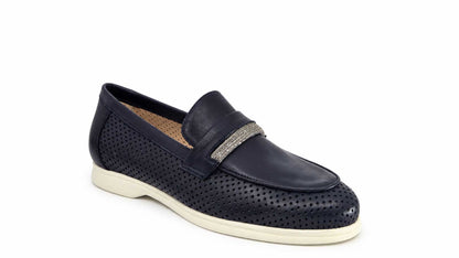 Nerina Navy Italian Loafers