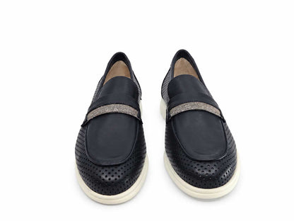 Nerina Navy Italian Loafers