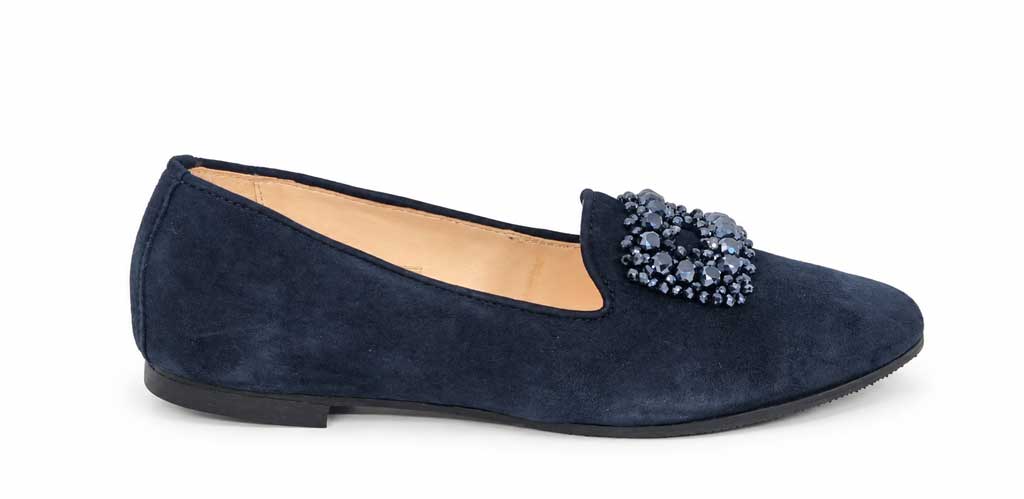 Chiara Navy Suede Loafers