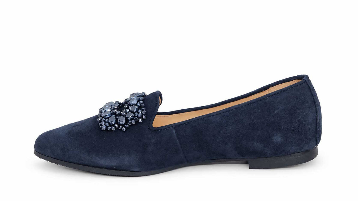 Chiara Navy Suede Loafers