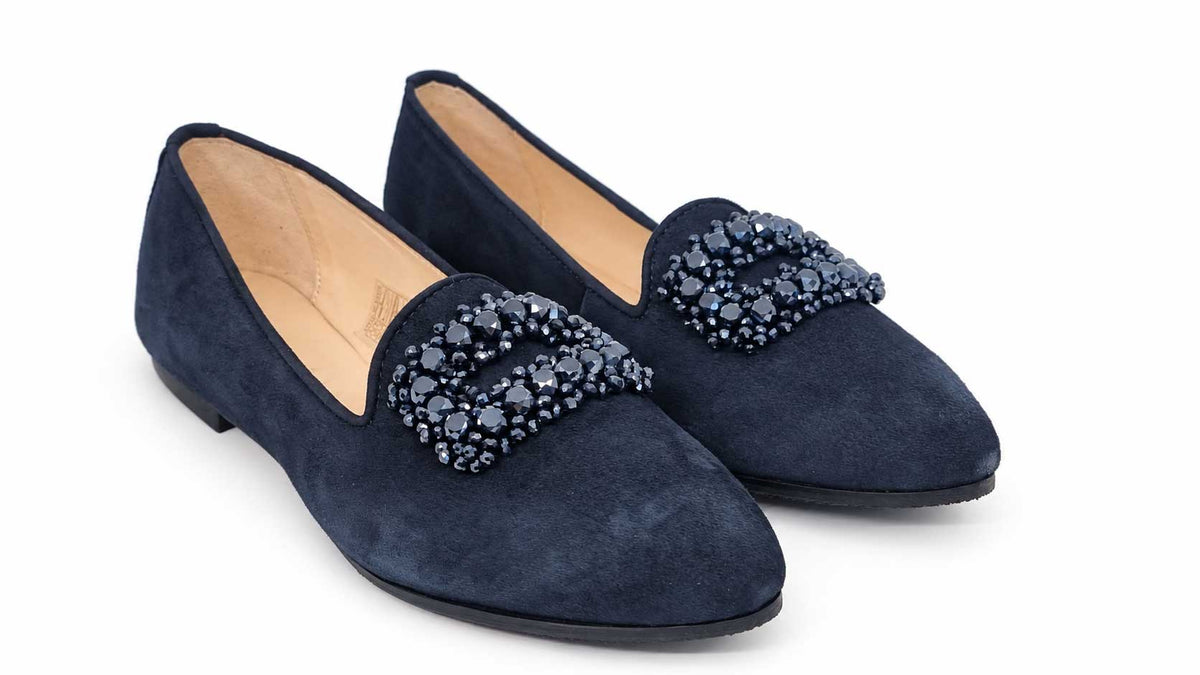 Chiara Navy Suede Loafers