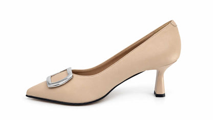 Ottavia Nude Leather Court Shoes