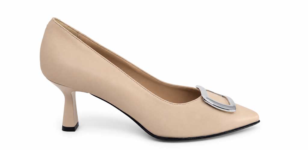 Ottavia Nude Leather Court Shoes