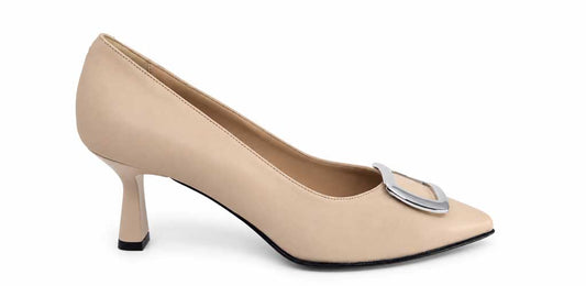 Ottavia Nude Leather Court Shoes