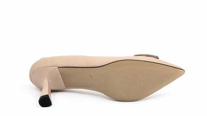 Ottavia Nude Leather Court Shoes