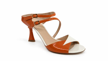 Leonor Orange & Ivory Sandals