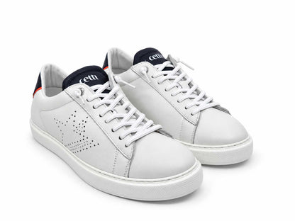 Renzo White Leather Sneakers