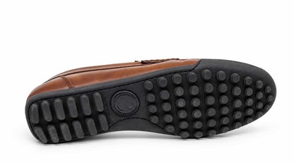 Rinaldo Brown Leather Driving Loafers