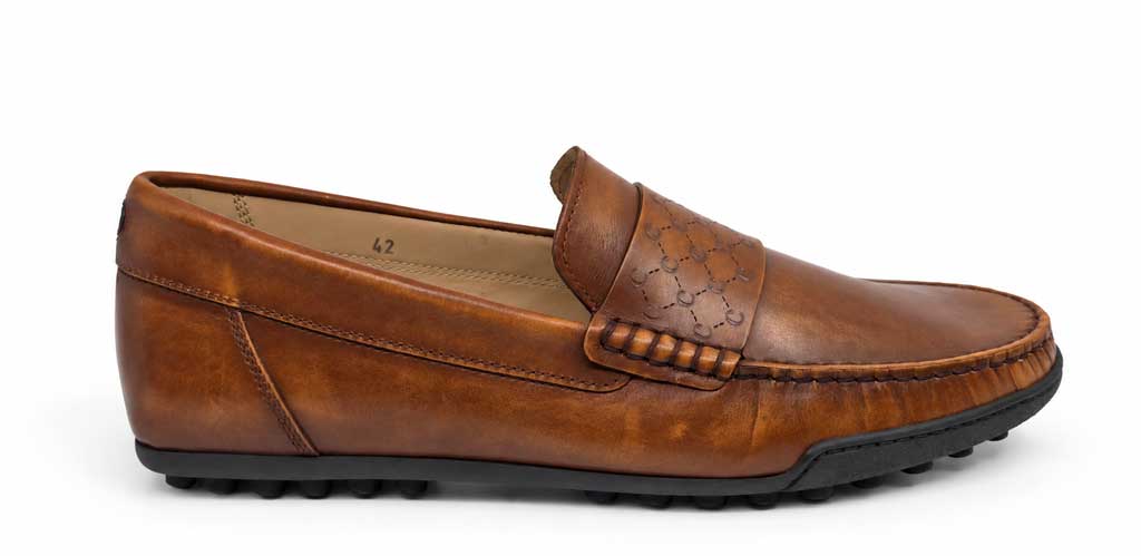 Rinaldo Brown Leather Driving Loafers