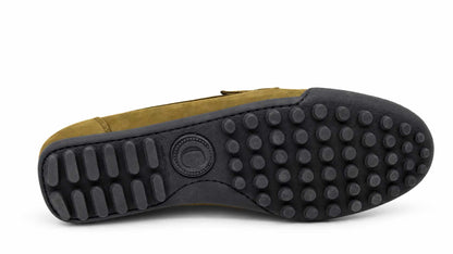 Rinaldo Olive Green Nabuk Leather Loafers