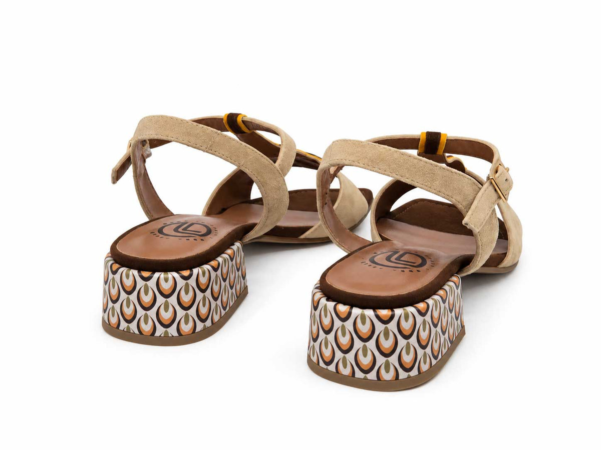Annalisa Beige T-Bar Sandals