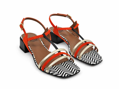 Serafina Orange & Gold Sandals