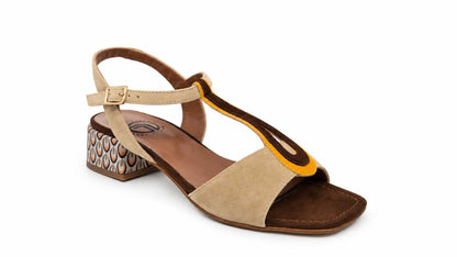 Annalisa Beige T-Bar Sandals