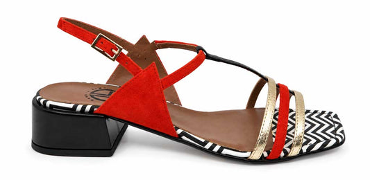 Serafina Orange & Gold Sandals