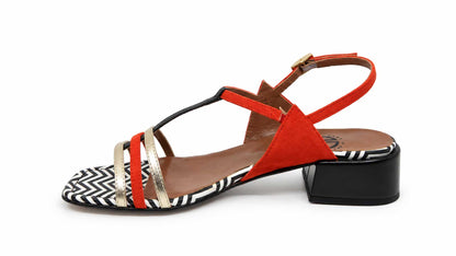 Serafina Orange & Gold Sandals