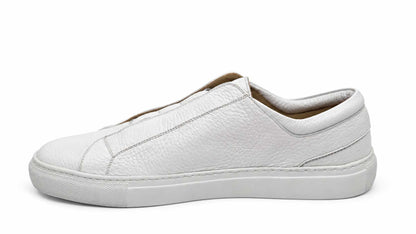 Fabrizio White Leather Slip-On Sneakers