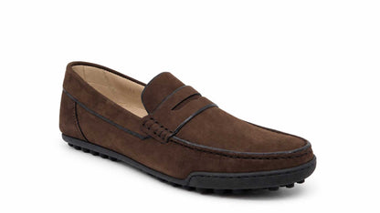 Riccardo Dark Brown Nabuk Leather Loafers