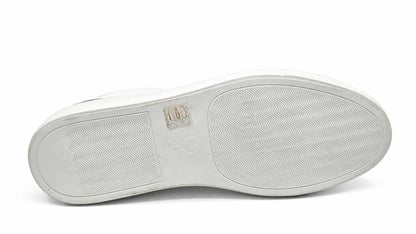 Fabrizio White Leather Slip-On Sneakers