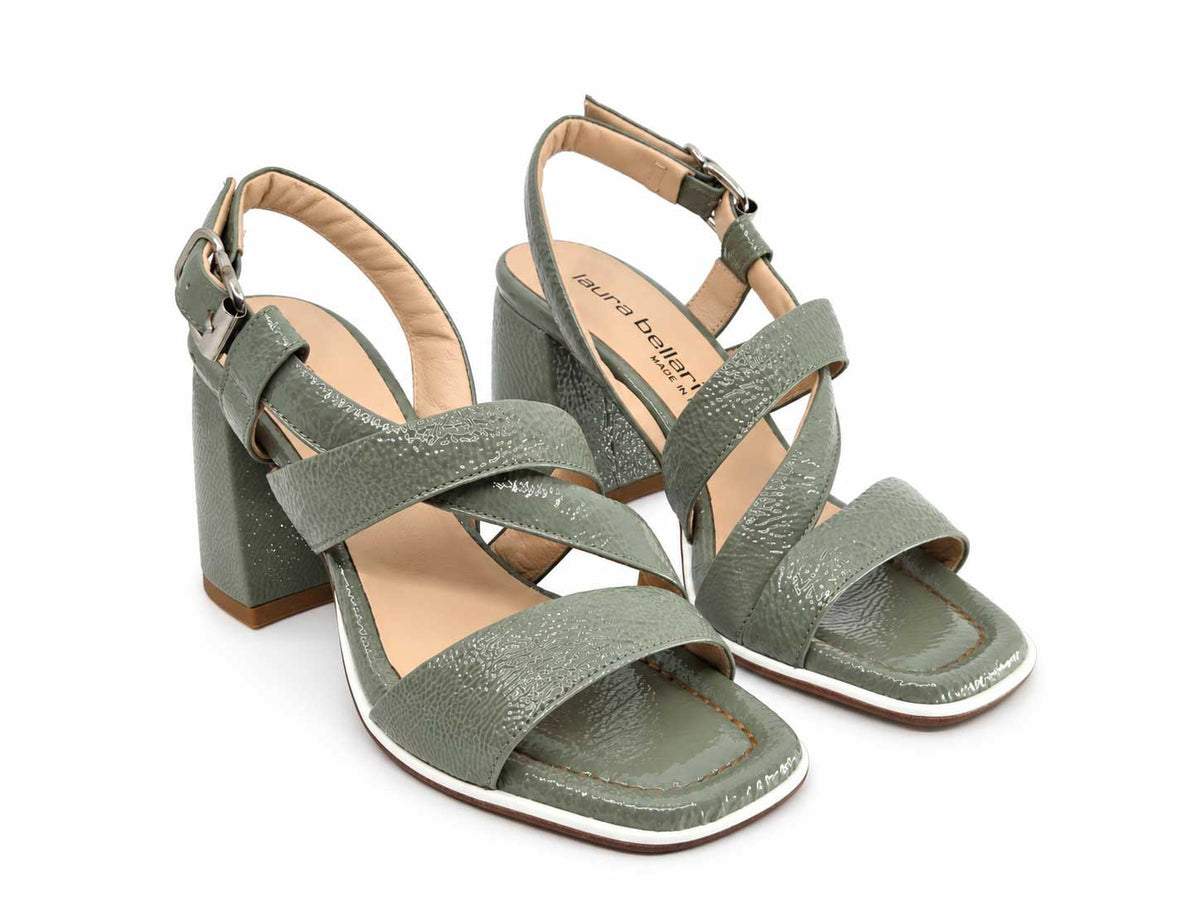 Vanessa Military Green Strappy Sandals