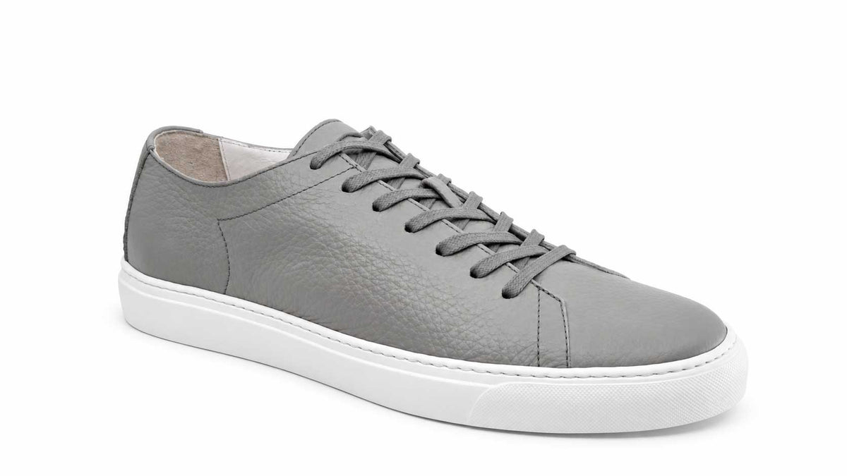 Lorenzo Grey Leather Sneakers